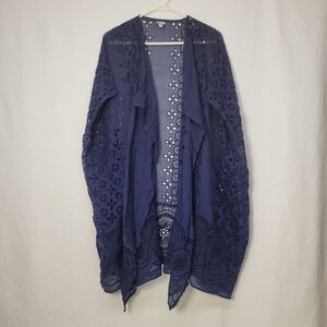 704. J. Crew Beach Cover Up Navy Blue Sz ?